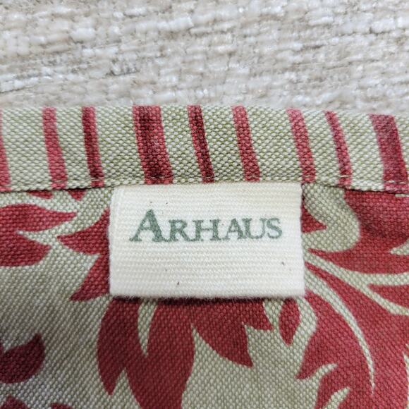 Arhaus Damask Floral Placemats Napkins Red Tan  Cotton Set of 4 - Picture 2 of 16